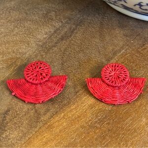 Tuckernuck red fan earrings